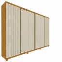 Ver imagem 3 de Guarda Roupa Casal 6 Portas 4 Gavetas Absolut New 100% MDF Marrom/Marrome/Off White
