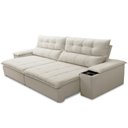Ver imagem 3 de Sofá Retrátil Reclinável Living 250cm Ártico F04 Veludo Bege