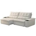 Ver imagem 1 de Sofá Retrátil Reclinável Living 250cm Ártico F04 Veludo Bege