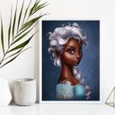 Ver imagem 1 de Quadro Princesa Elsa Versão Negra 24x18cm:Madeira branca