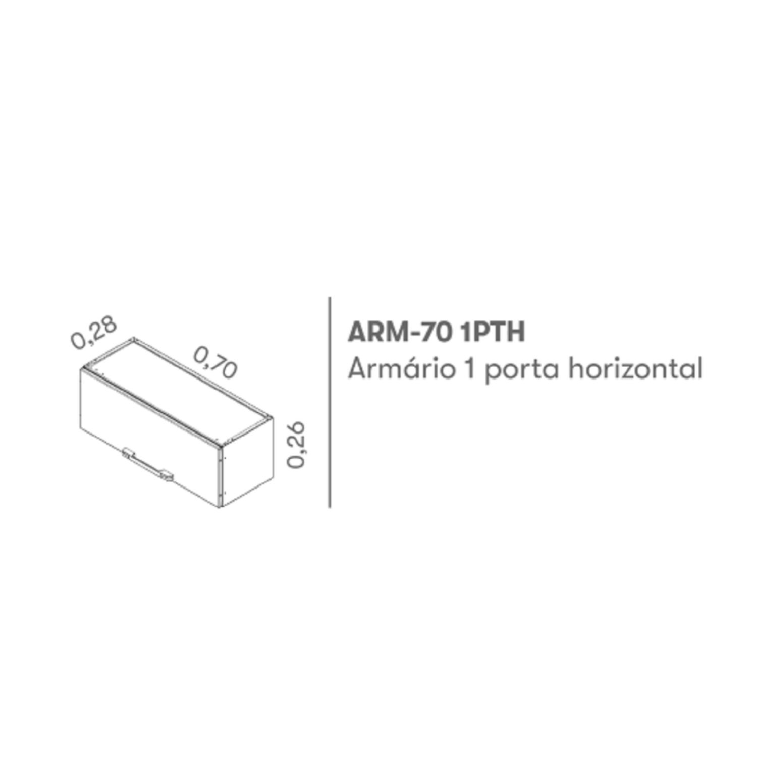 Armário em Aço 70cm 1 Porta Horizontal Florença  - 5