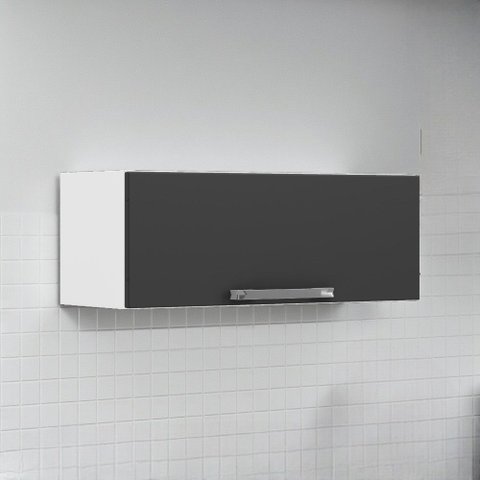 Armário de Cozinha em Aço 1 para Geladeira Porta Horizontal Basculante 70cm Florença Itatiaia Cinza/Grafite/Branco