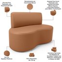 Ver imagem 4 de Sofá 2 Lugares 140cm Orgânico para Sala de Estar Living Larissa L02 Couríssimo Mocca - Lyam Decor