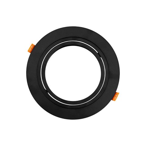 Spot de Embutir Redondo Preto Ar111 Direcionável Plano 17cm Dl152ar111b Bella