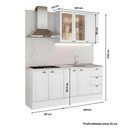 Ver imagem 6 de Cozinha Milla Patio 7 Portas 3 Gavetas MDF 200cm Branca Móveis Carraro