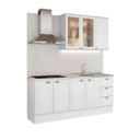 Ver imagem 5 de Cozinha Milla Patio 7 Portas 3 Gavetas MDF 200cm Branca Móveis Carraro