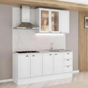 Ver imagem 1 de Cozinha Milla Patio 7 Portas 3 Gavetas MDF 200cm Branca Móveis Carraro