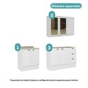 Ver imagem 2 de Cozinha Milla Patio 7 Portas 3 Gavetas MDF 200cm Branca Móveis Carraro