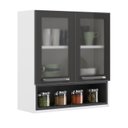 Ver imagem 6 de Armário em Aço 70cm 2 Portas de Vidro e Nicho de Madeira Florença Itatiaia