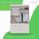 Ver imagem 5 de Guarda Roupa Solteiro 2 Portas 6 Gavetas Luana Branco