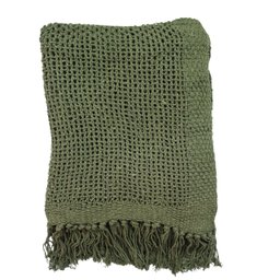 Manta Peseira Trico Rustico 1,50x1,20 Verde Escuro 100% Algodão - 1