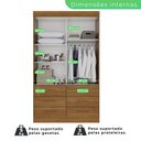 Ver imagem 4 de Guarda Roupa Solteiro 2 Portas 6 Gavetas Luana 