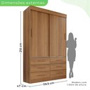 Ver imagem 5 de Guarda Roupa Solteiro 2 Portas 6 Gavetas Luana 