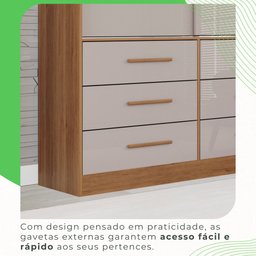 Guarda Roupa Solteiro 2 Portas 6 Gavetas Luana  - 3