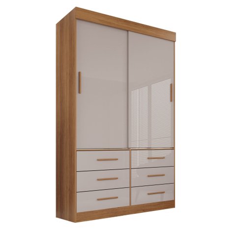 Guarda Roupa Solteiro 2 Portas 6 Gavetas Luana 
