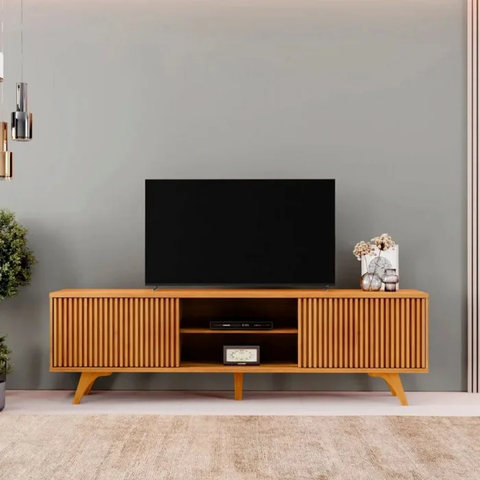 Rack Siena 02 Portas de Correr 1,80 - Naturalle - Mavaular