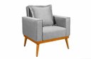 Ver imagem 3 de Poltrona Portofino Retro Pes Palito Linho Sala Cinza 85cm