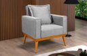 Ver imagem 2 de Poltrona Portofino Retro Pes Palito Linho Sala Cinza 85cm