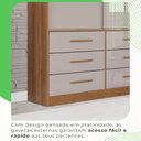 Ver imagem 7 de Guarda Roupa Solteiro 2 Portas com Espelho 6 Gavetas Luana 