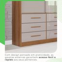 Ver imagem 7 de Guarda Roupa Solteiro 2 Portas com Espelho 6 Gavetas Luana Off White/Cinamomo/Off-White