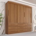 Ver imagem 1 de Guarda Roupa Casal 3 Portas 9 Gavetas Luana 