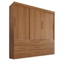 Ver imagem 3 de Guarda Roupa Casal 3 Portas 9 Gavetas Luana 