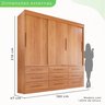 Guarda Roupa Casal 3 Portas 9 Gavetas Luana  - 5