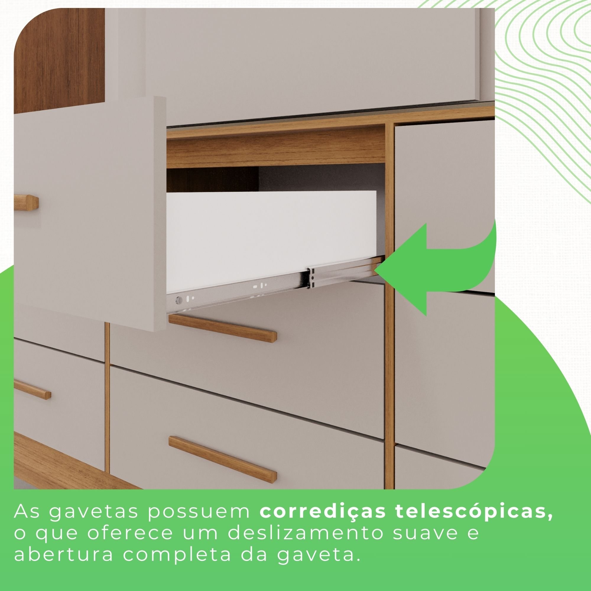 Guarda Roupa Casal 3 Portas 9 Gavetas Luana  - 10