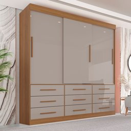 Guarda Roupa Casal 3 Portas 9 Gavetas Luana  - 2