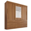 Ver imagem 3 de Guarda Roupa Casal 3 Portas 9 Gavetas com Espelho Luana