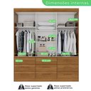 Ver imagem 4 de Guarda Roupa Casal 3 Portas 9 Gavetas com Espelho Luana