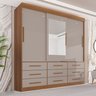 Guarda Roupa Casal 3 Portas 9 Gavetas com Espelho Luana  - 2