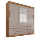 Ver imagem 3 de Guarda Roupa Casal 3 Portas 9 Gavetas com Espelho Luana