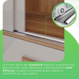 Guarda Roupa Casal 3 Portas 9 Gavetas com Espelho Luana  - 11