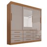 Guarda Roupa Casal 3 Portas 9 Gavetas com Espelho Luana  - 3