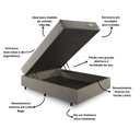 Ver imagem 6 de Base Box Baú Casal 138x188 Linho Bege com Colchão Ecoline D40 Espuma