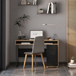 Escrivaninha Mesa Escritório 120cm 1 Porta 1 Gaveta Chicago