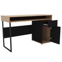 Ver imagem 5 de Escrivaninha Mesa Escritório Chicago 1 Gaveta 1 Porta 120cm Industrial Marrom