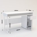 Ver imagem 3 de Escrivaninha Mesa Escritório Chicago 1 Gaveta 1 Porta 120cm Industrial Marrom