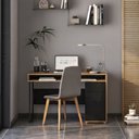 Ver imagem 1 de Escrivaninha Mesa Escritório Chicago 1 Gaveta 1 Porta 120cm Industrial Marrom