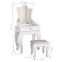Ver imagem 3 de Penteadeira com Banqueta Laila Luxo Infantil Branco