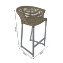 Ver imagem 5 de Conjunto Bistrô Champanheira Cinza Tampo Ripado e 2 Banquetas Reis Corda Náutica Rami