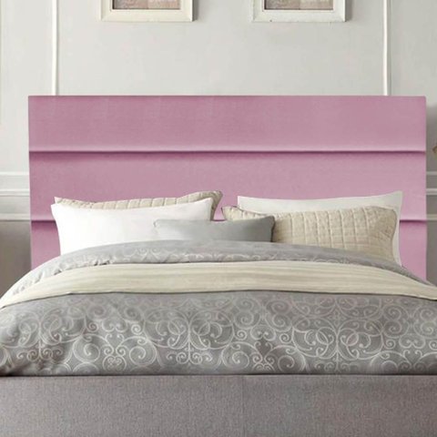 Cabeceira Estofada Cama Box Casal 140cm Argentina Suede Rosa Bebe- Mabe Magazine