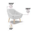 Ver imagem 3 de Poltrona Giovana Linho Natural A05 Cinza