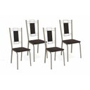 Ver imagem 1 de Kit 4 Cadeiras Sala Jantar Florença 4C005 4 Un Níquel/Courano Preto - Kappesberg