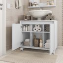 Ver imagem 4 de Conjunto Gabinete Armario Banheiro com Espelheira 60cm