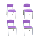 Ver imagem 3 de Kit 4 Cadeiras Infantil Iso Roxo Brinquedoteca Escolas Ecomhome