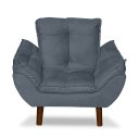 Ver imagem 5 de Mini Poltrona Cadeira Infantil de Criança Suede Azul Turquesa Pés Palito