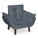 Ver imagem 2 de Mini Poltrona Cadeira Infantil de Criança Suede Azul Turquesa Pés Palito