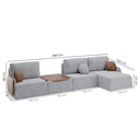 Ver imagem 3 de Sofá Modular 380cm 4 Lugares e Puff Couro Luna
